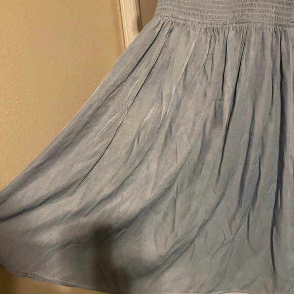 Mikarose The Spencer Faded Denim Sheen Smocked Waist Puff Sleeve Dress‎ Size XS - Picture 5 of 7